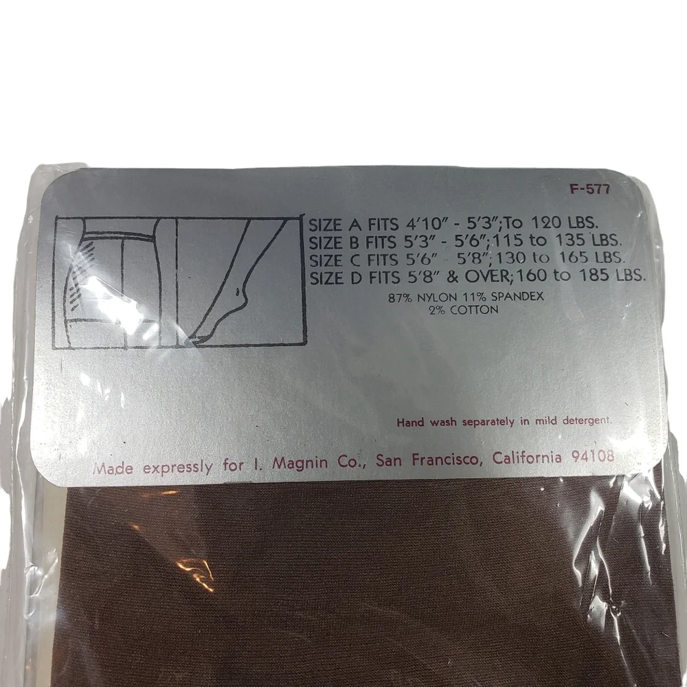 LOT OF 3 Vtg NEW Magninique Pale Taupe Pantyhose Sz C Control Top Shadow Toe NOS